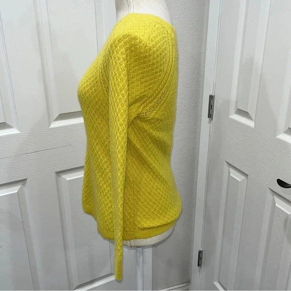 Loft Ann Taylor Spring , yellow, pullover, waffled knit sweater - Picture 5 of 8